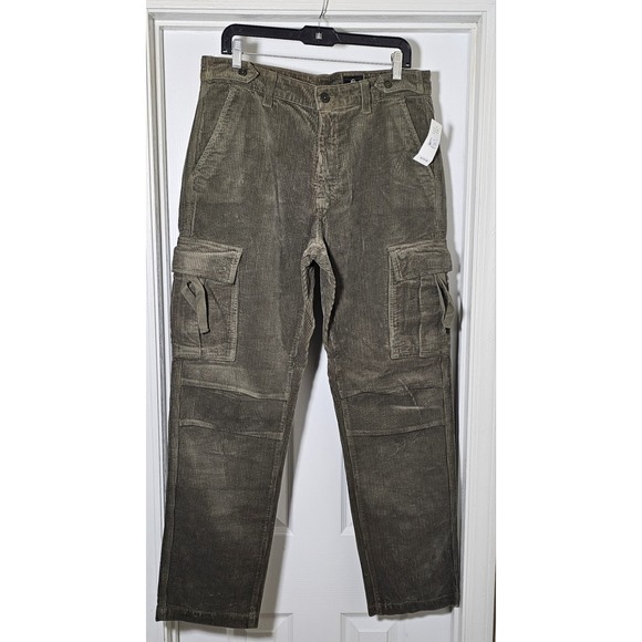 Adriano Goldschmied AG Turner Corduroy Cargo Loose Crop Pant Hunter Green 32x31